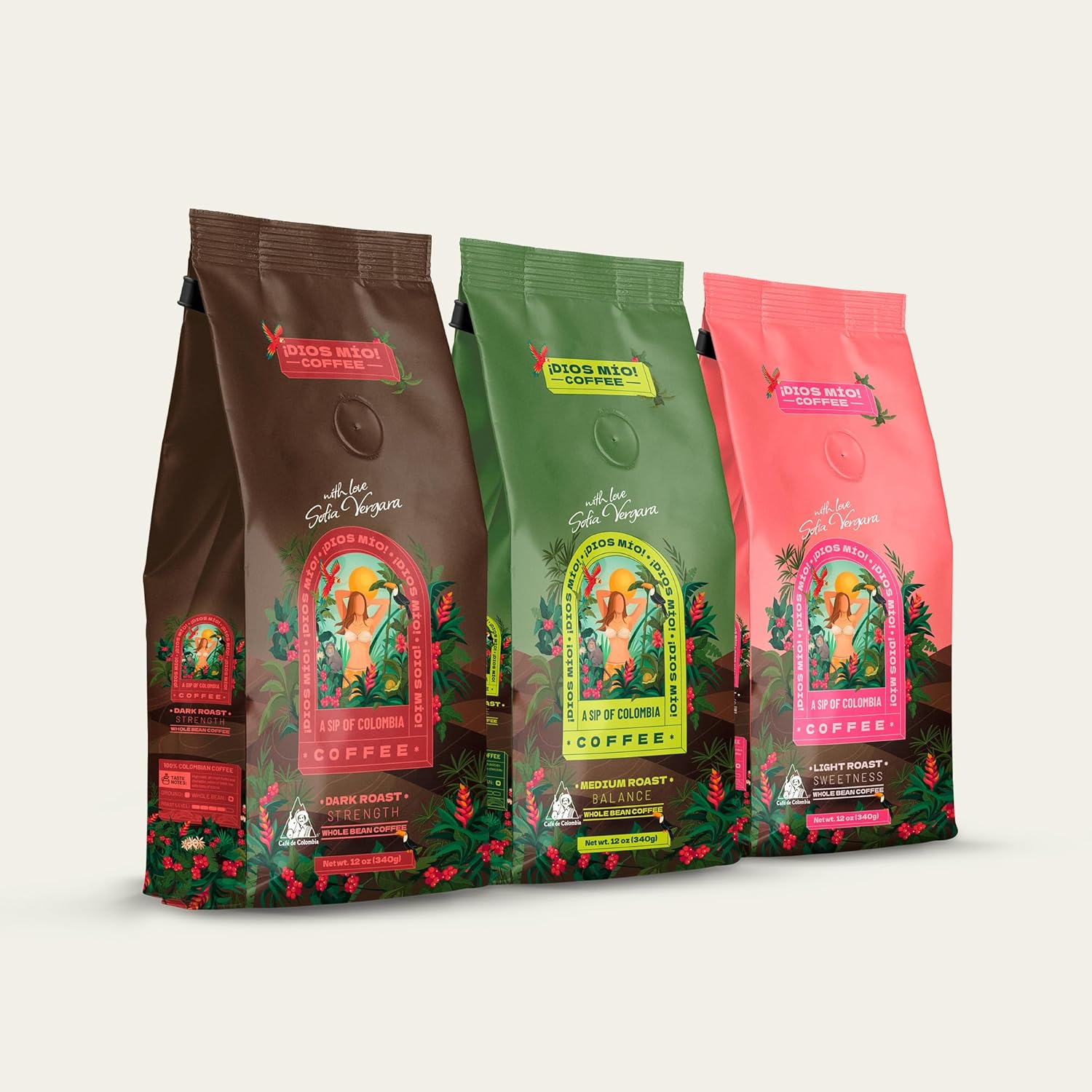 Mixed Roast, Whole Bean, 12 oz, Pack x3