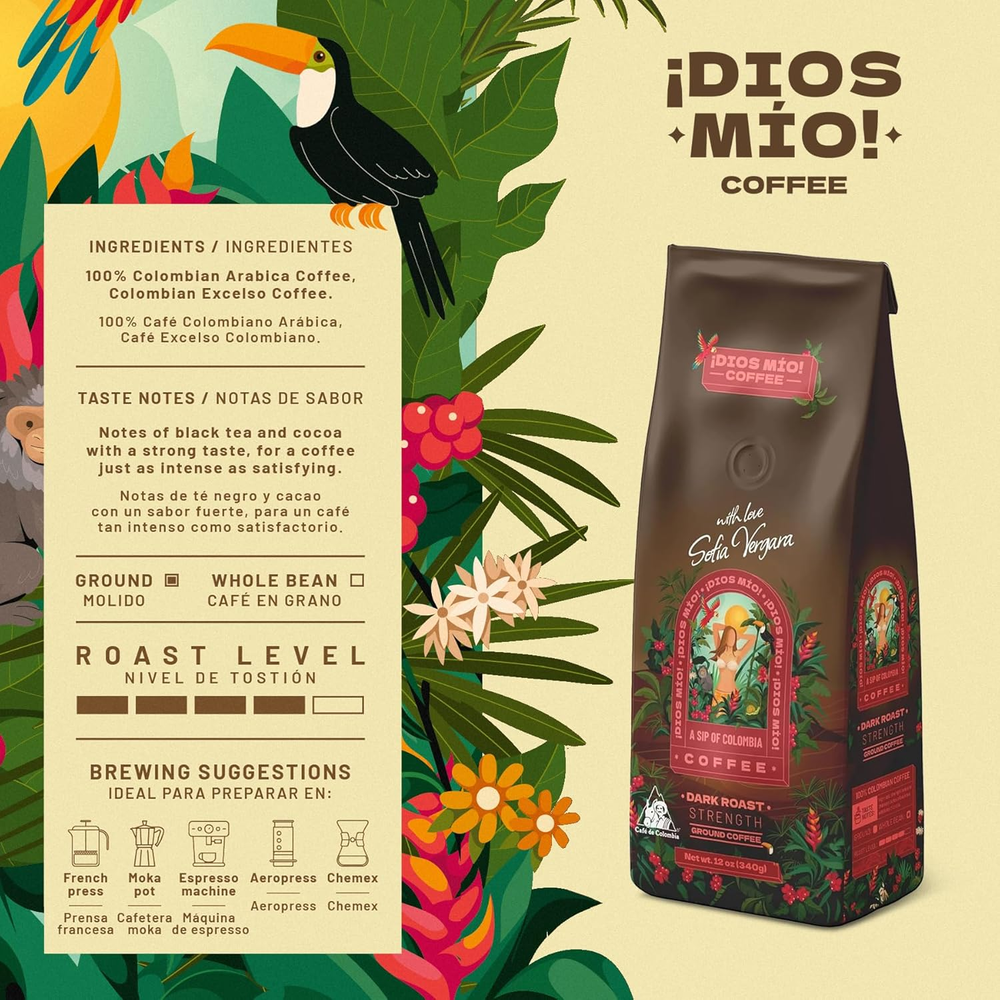 Dark Roast, Ground, 12 Oz bag, Packx2