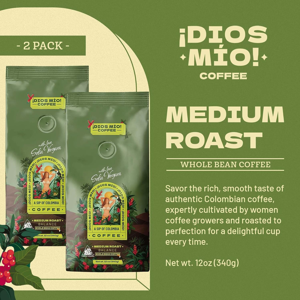 Café en grano 100% colombiano – Tostión media – 340 gr - X3