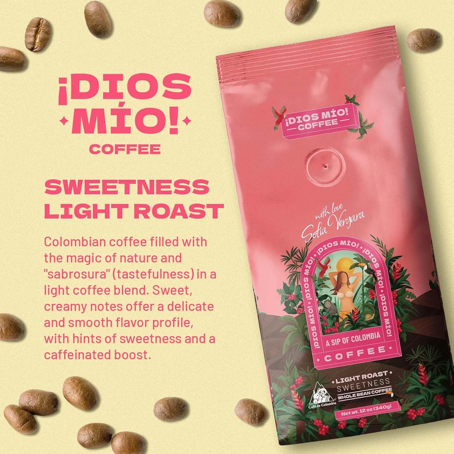 Light Roast, Whole Bean, 12 Oz bag, Packx3
