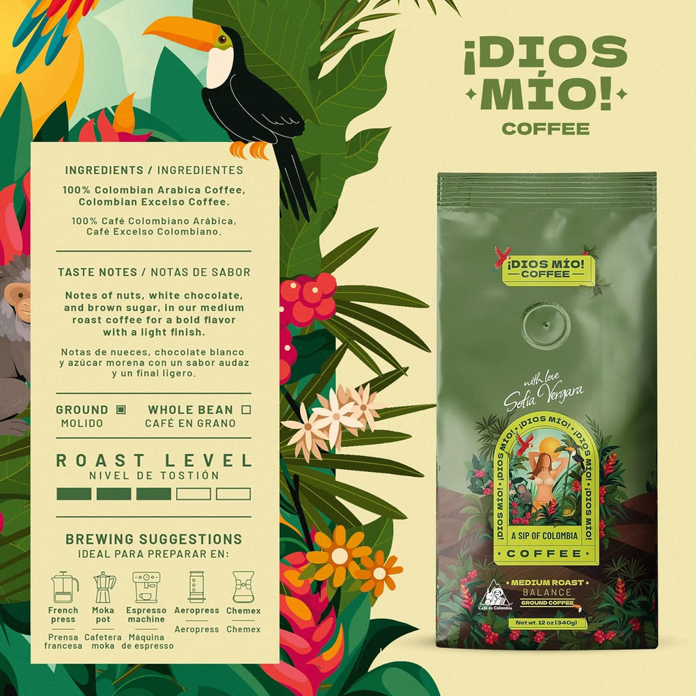 Medium Roast, Ground, 12 Oz bag, Packx2