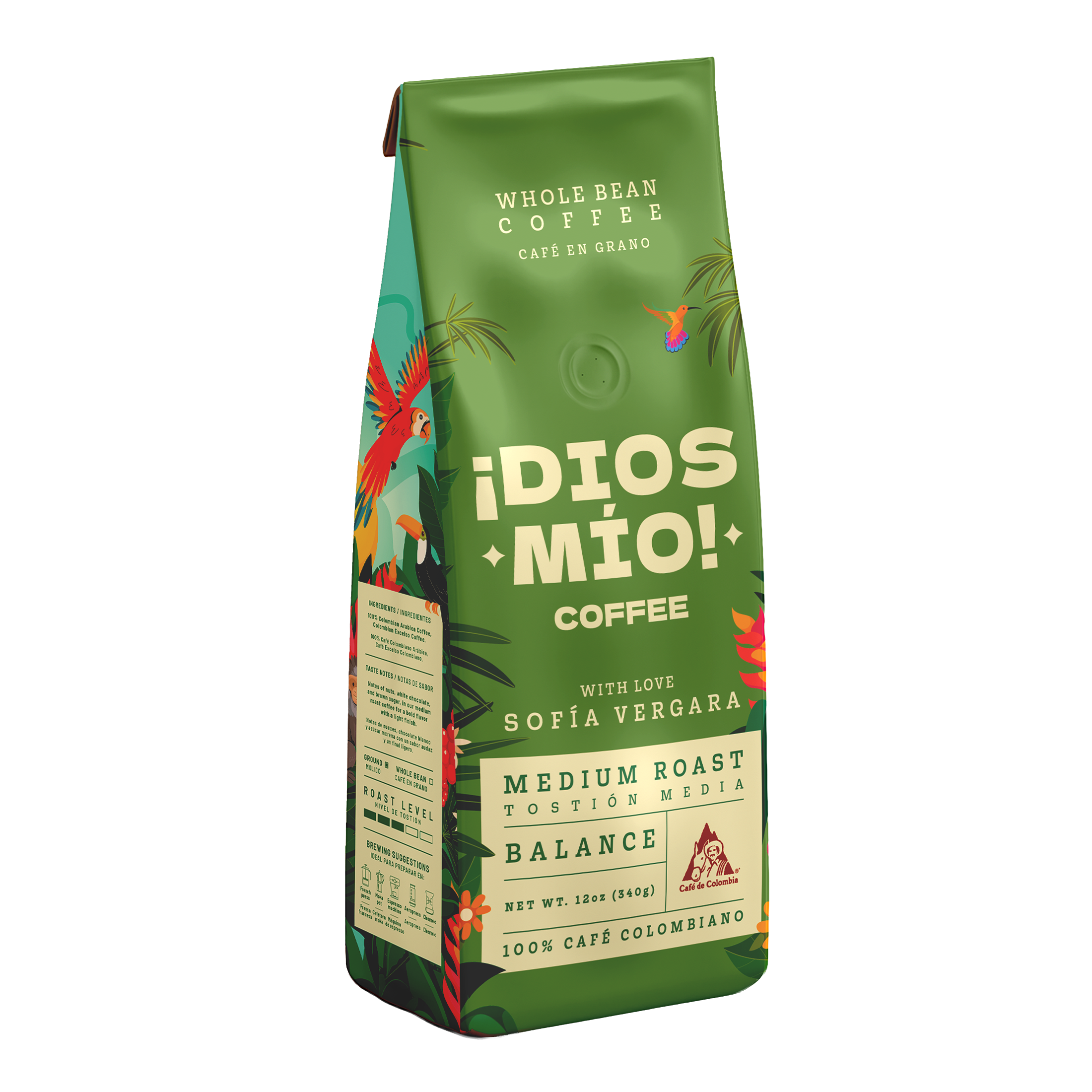 Medium Roast, Whole Bean, 12 Oz bag