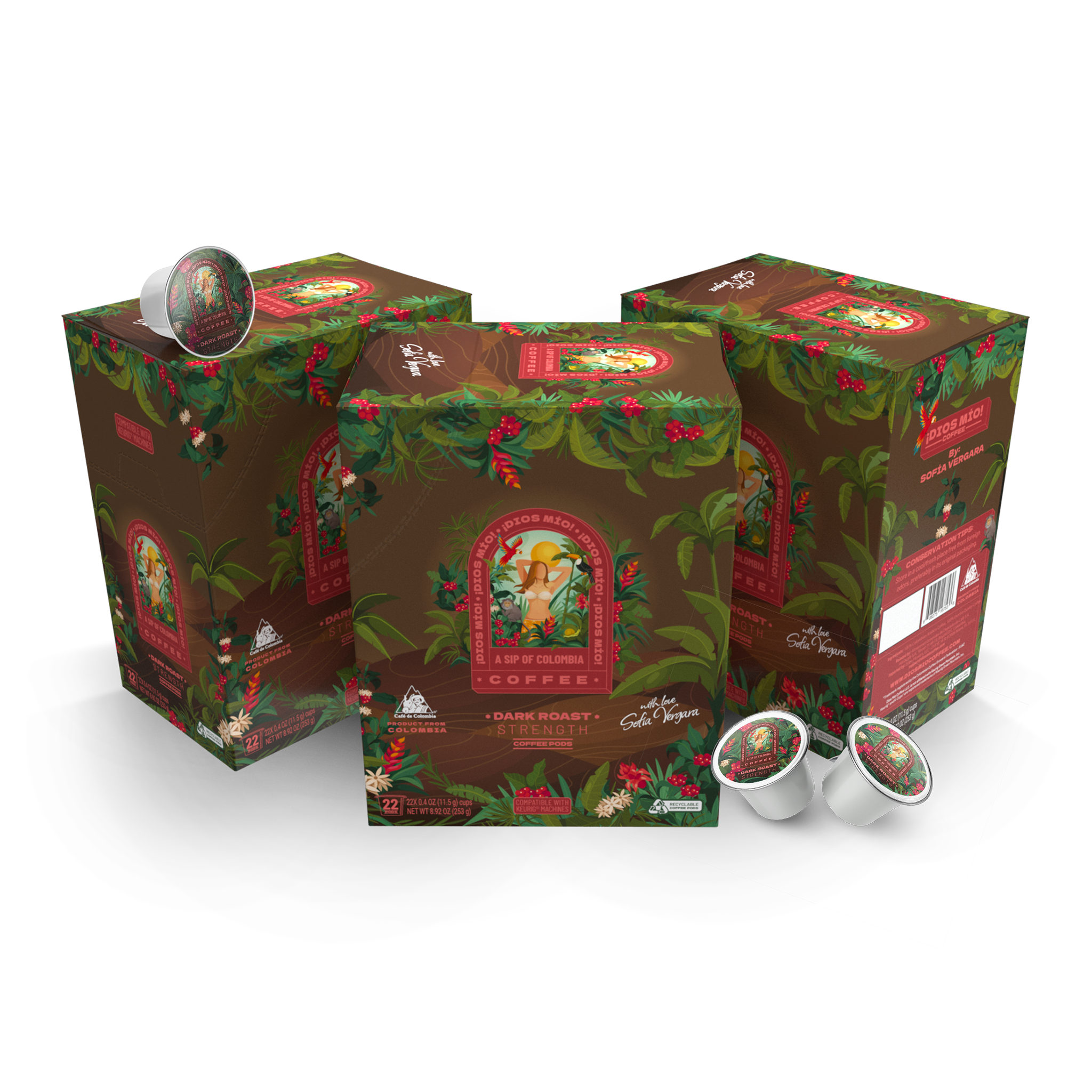 Dark Roast, K- Cup Pods, 22 Units, Packx3