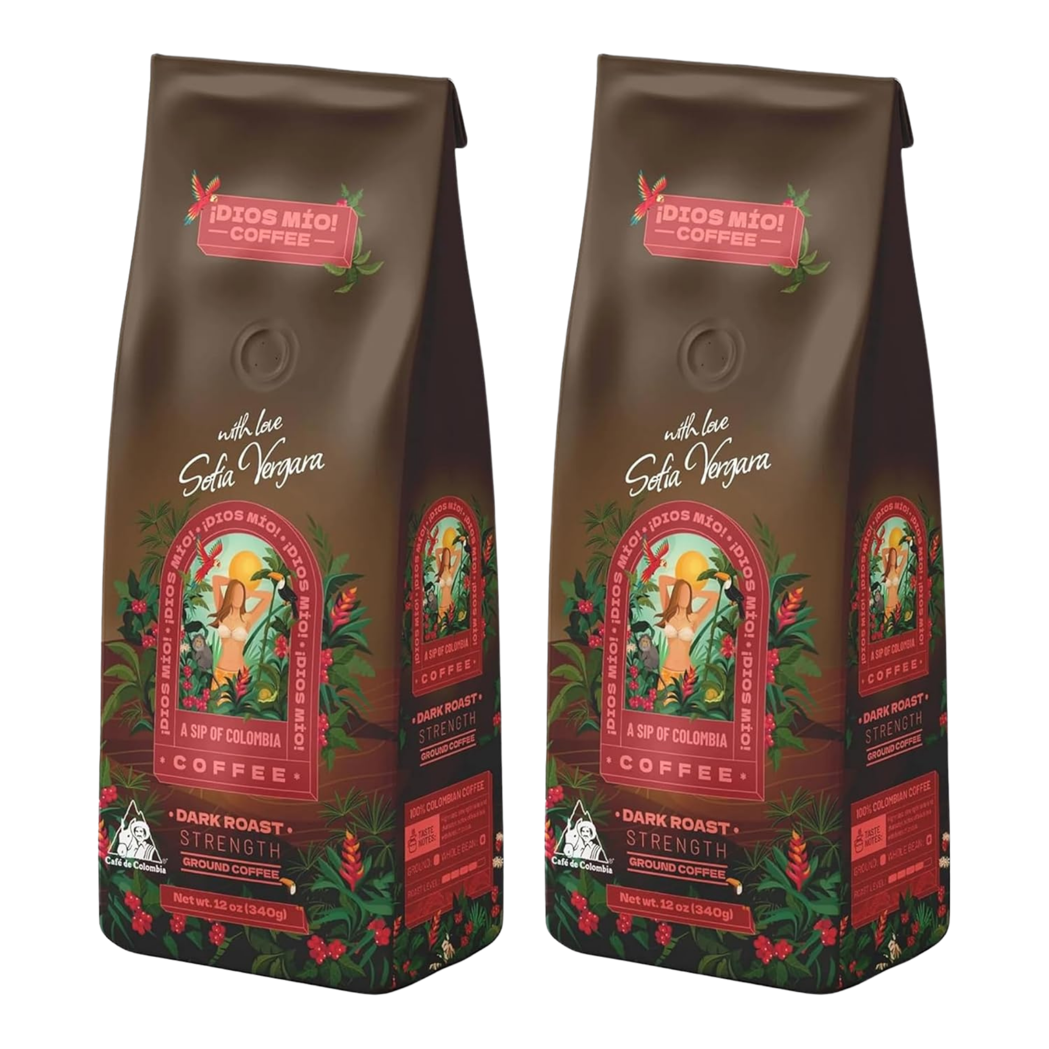 Dark Roast, Ground, 12 Oz bag, Packx2
