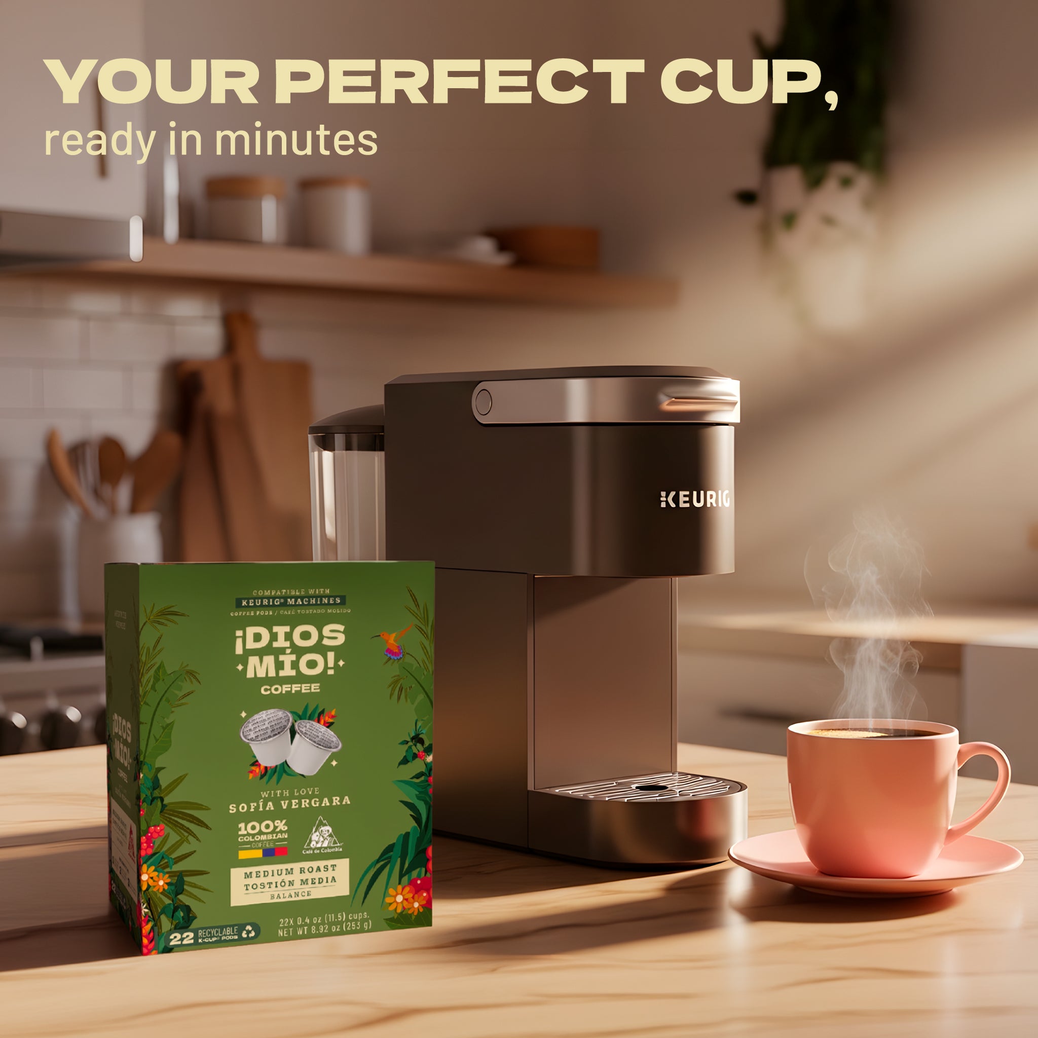 Medium Roast, K- Cup Pods, 22 Units