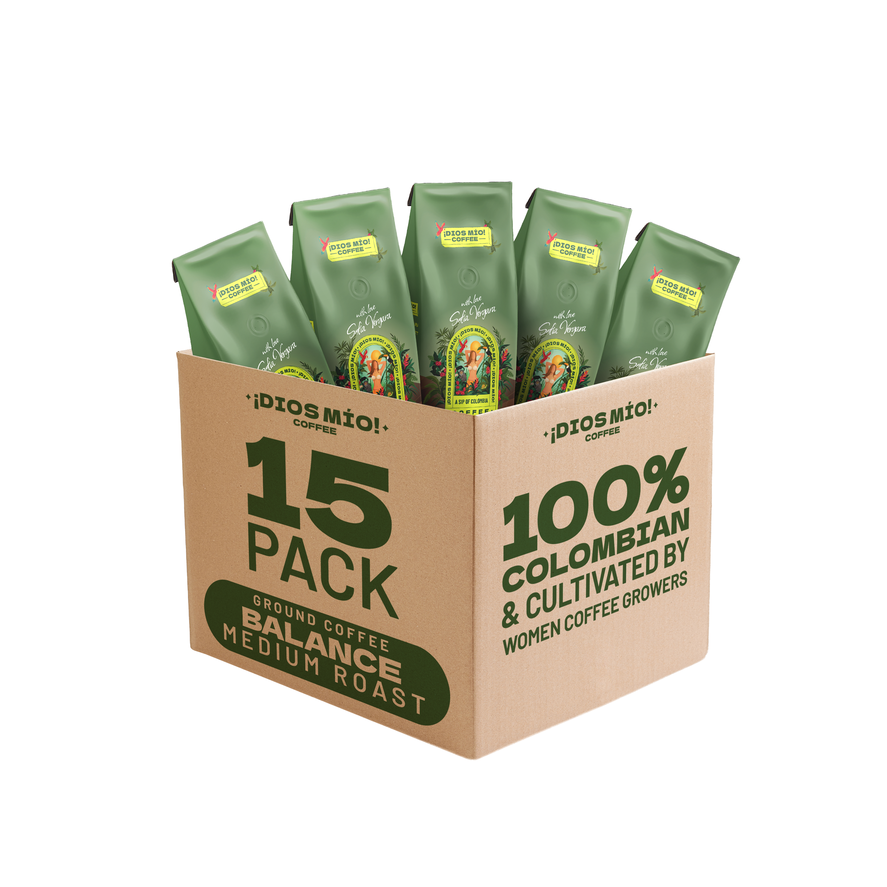 Medium Roast, Ground, 12 Oz bag, Pack x15