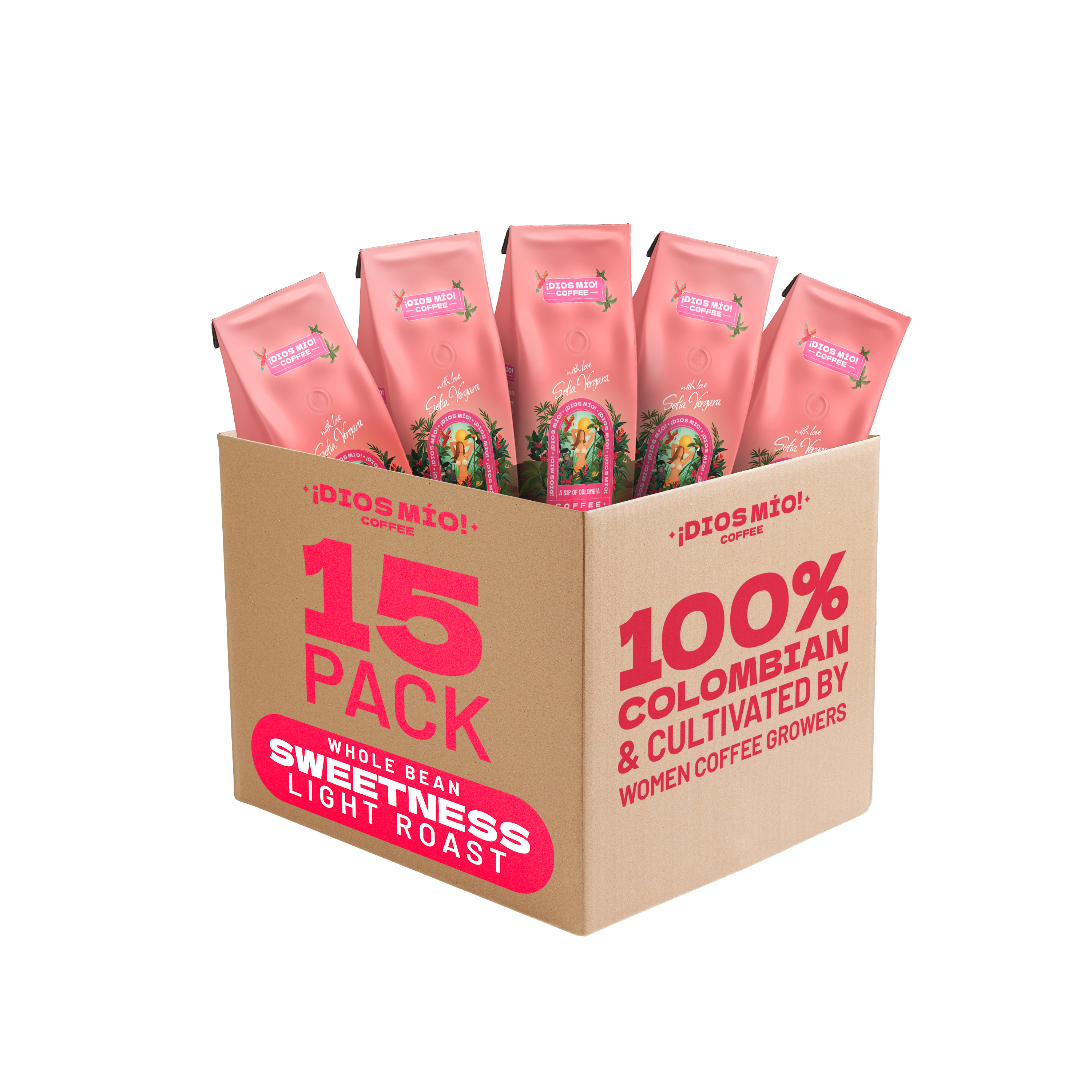 Light Roast, Whole Bean, 12 Oz bag, Pack x15