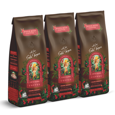 Dark Roast, Whole Bean, 12 Oz bag, Packx3