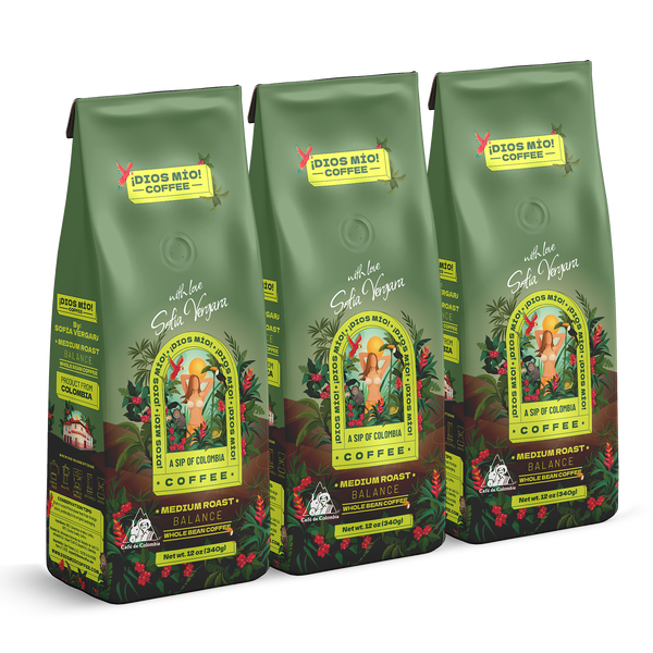 Medium Roast, Whole Bean, 12 Oz bag, Packx3